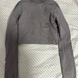 Gray Long Sleeve Crop Top Garage